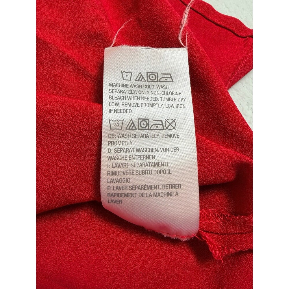 Susan Graver Red Button Down Blouse-Long Sleeve Plus Size 28W - Picture 5 of 5